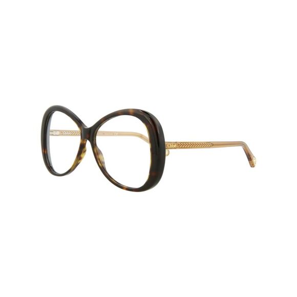 Chloé Round-Frame Bio Acetate Optical Frames Brown Womens - Picture 2 of 6